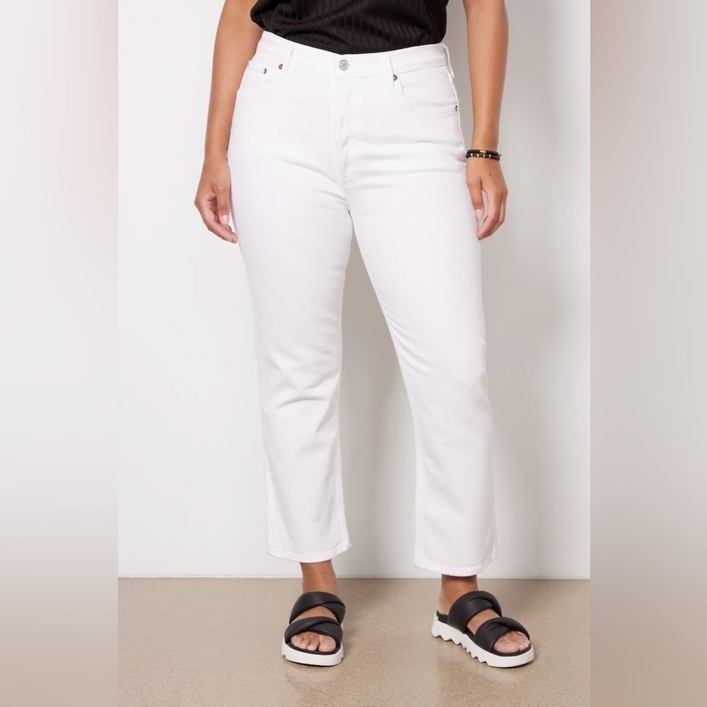 NWOT Agolde Riley High Rise Straight Crop Jeans in Whip